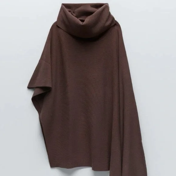 ZARA Asymmetric cape. Small. Turtleneck. - Picture 8 of 8